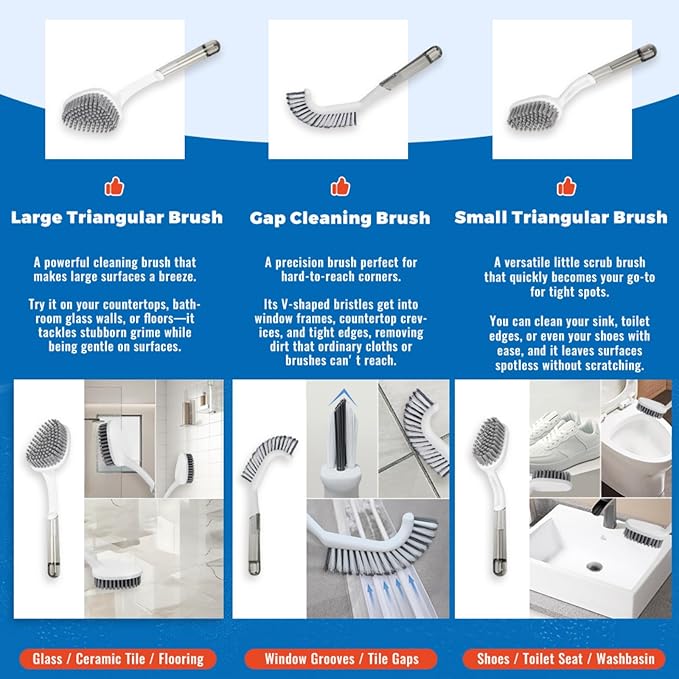 3 Pack Scrub Brush Set – Heavy-Duty Scrub Brushes - Image 9