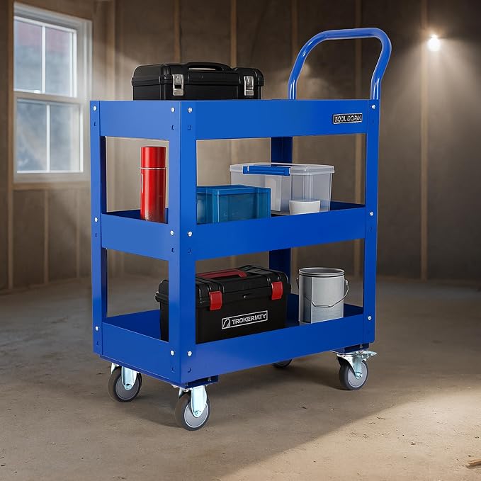 3 Tray 29.3 inch Tool Cart, self Assembly, 300 LBS Capacity Rolling Tool Carts - Image 5
