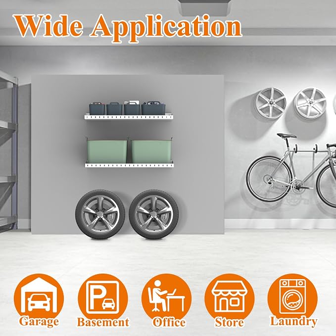 PEKGRIL 2 Pack Garage Wall Shelf, 1X2 Ft Heavy Duty Garage Shelving, - Image 5