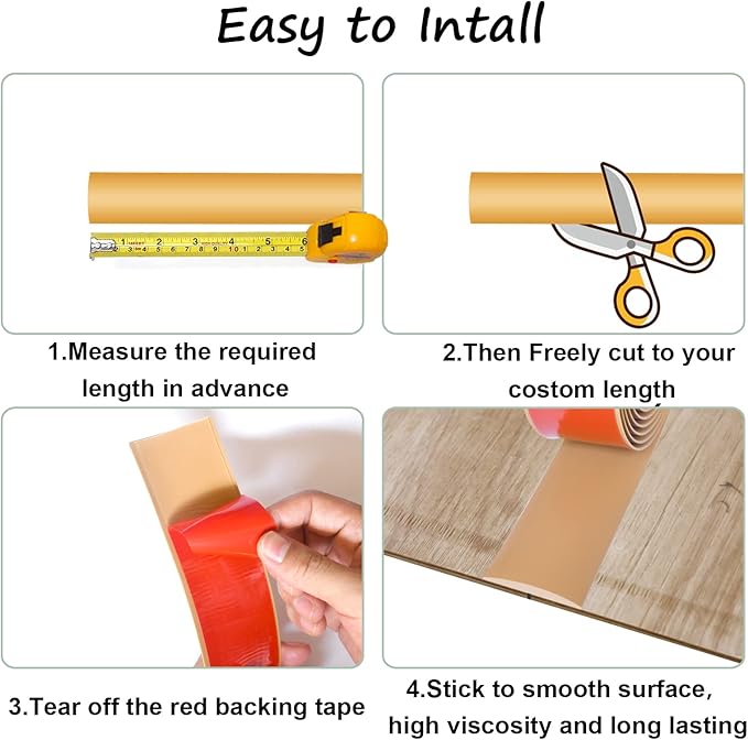 Floor/Door Flat Transition Strip & Self Adhesive Floor Vinyl Floor Edge Trim - Image 2
