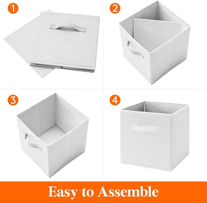 Lifewit 12 Packs Storage Cubes, 11 Inch Cube Storage Bins, Foldable Decorative - Image 2