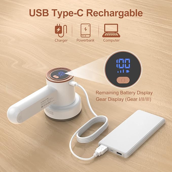 Fabric Shaver Fuzz Remover Rechargeable, HOMEASY Electric Lint Remover Shaver - Image 2