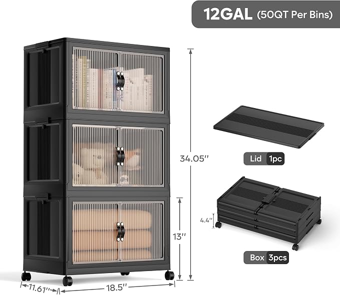 Jalove 50QT Plastic Storage Bins - Image 2