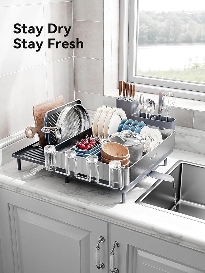 SUNLY Large Dish Drying Rack, Expandable Dish Racks - Image 8