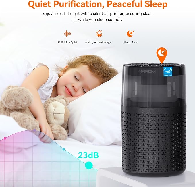 AIRROMI Air Purifiers for Bedroom Home, Activated Carbon Filter Cleaner - Image 8