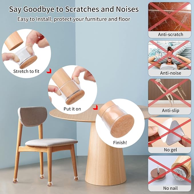 Ezprotekt 8 Pcs Extra Large Chair Leg Protectors - Image 7