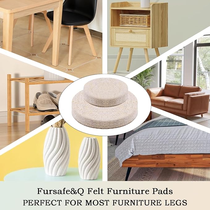 Fursafe&Q Felt Furniture Pads for Hardwood Floors - Image 2