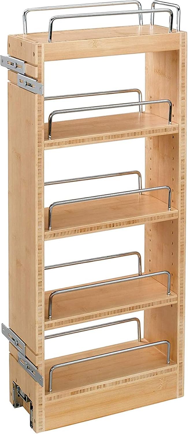 Rev-A-Shelf 8" Pullout Storage Organizer for Wall Kitchen Cabinets, Slid...