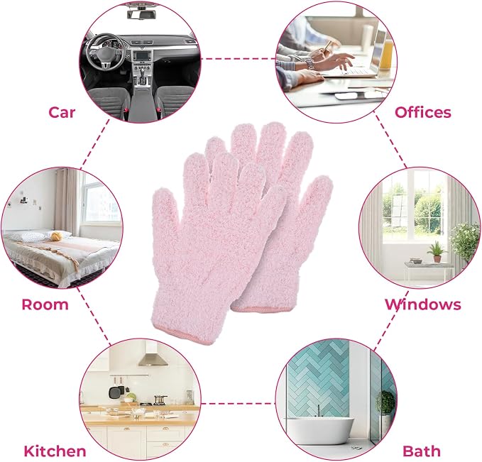 Grevosea 3 Pairs Microfiber Gloves Household Cleaning Glove Plant Dusting Glove - Image 4