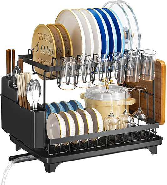Dishes Drying Rack, 2-Tier Tableware Drying Rack by Innovativelife