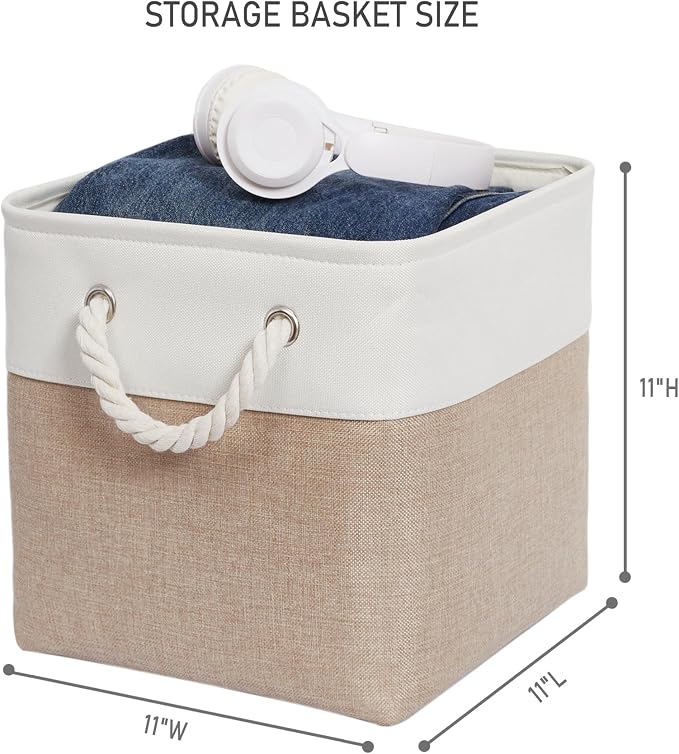 11 x 11 Inch Storage Cubes, 6 Pack Large Collapsible Fabric Storage Bin - Image 3