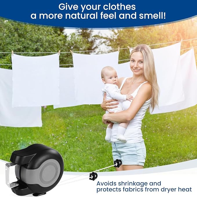 Retractable Double Clothesline – 49 ft x 2 Heavy Duty Clothes Line - Image 2