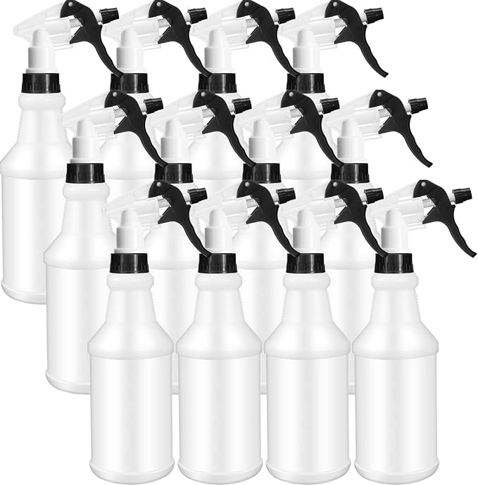 Eccliy 12 Pcs 16 Oz Plastic Spray Bottle, Adjustable Empty Reusable Sprayer by Eccliy