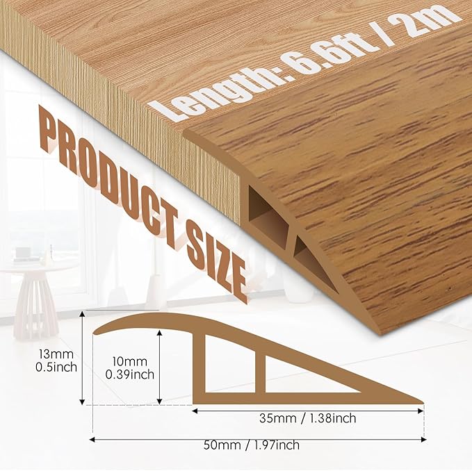 Floor Transition Strip Door Threshold 79" Floor Transition Reducer Trim on The - Image 2