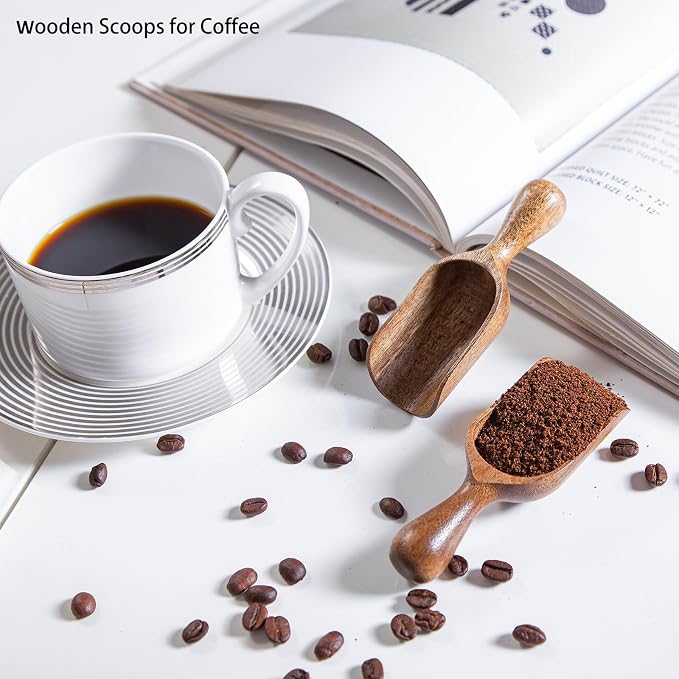 Wooden Scoop for Canisters 6PCS Acacia Wood Scoops for Jars Measuring Spoons - Image 3