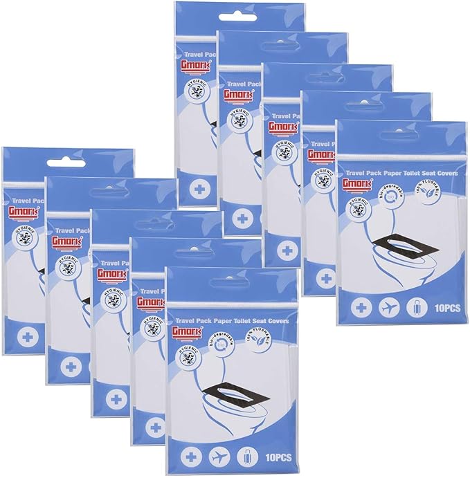 Gmark Portable Paper Toilet Seat Covers Travel Packs XL size Thick Strength by Gmark