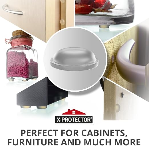 X-Protector Cabinet Door Bumpers 100 PCS – 1/2" Silicone Clear Bumpers – Ideal - Image 5