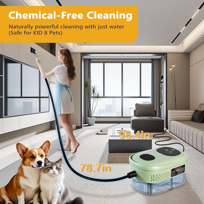 Steam Cleaner, 15s Heat-Up, 6-Level Adjustable Handle, High Pressure Steamer - Image 5