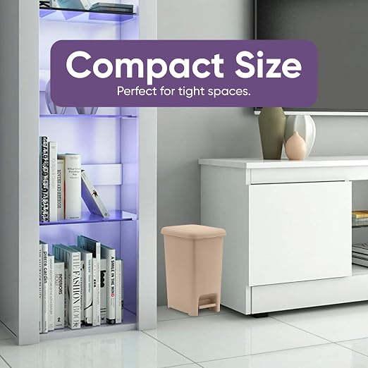 Superio Slim Step On Trash Can, Under Desk - Image 4