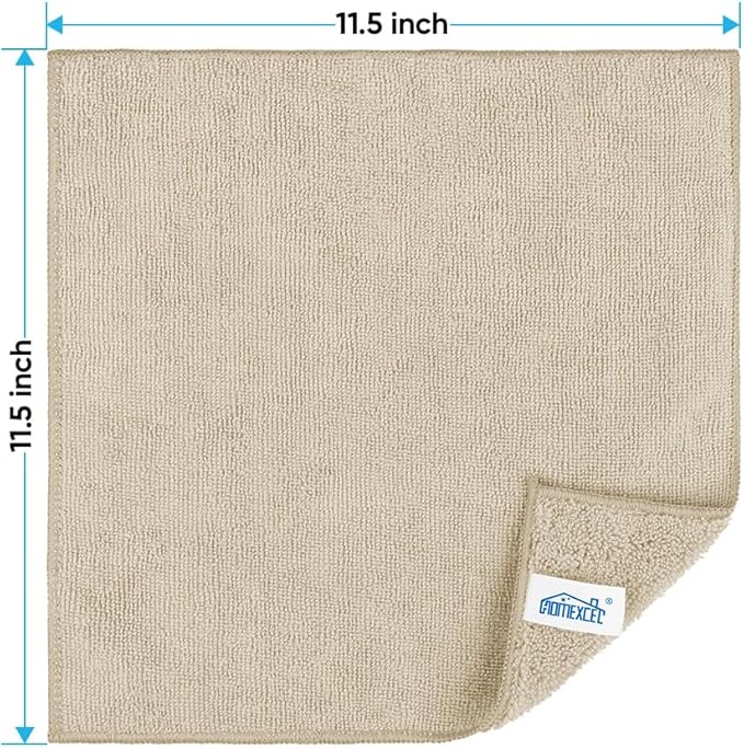 HOMEXCEL Brown Microfiber Cleaning Cloth, 12 Pack Premium Microfiber Towels - Image 2