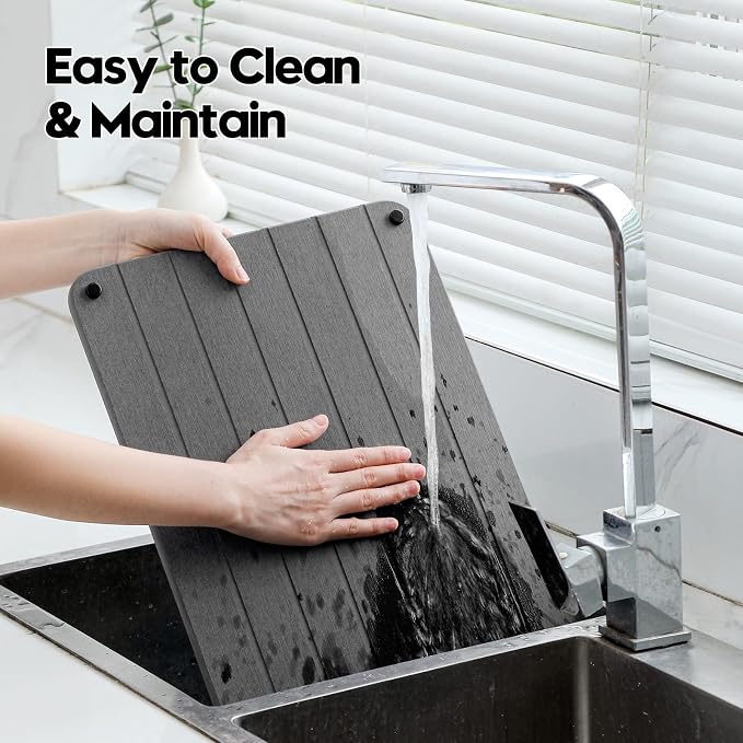 Stone Dish Drying Mat for Kitchen Counter, Water Absorbing Bathroom Tray Sink - Image 7