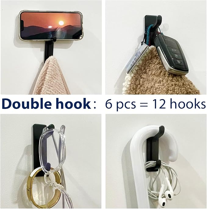 Wall Hooks for Coat and Towel: 13LB Adhesive Door Hanger Stick on - Image 3