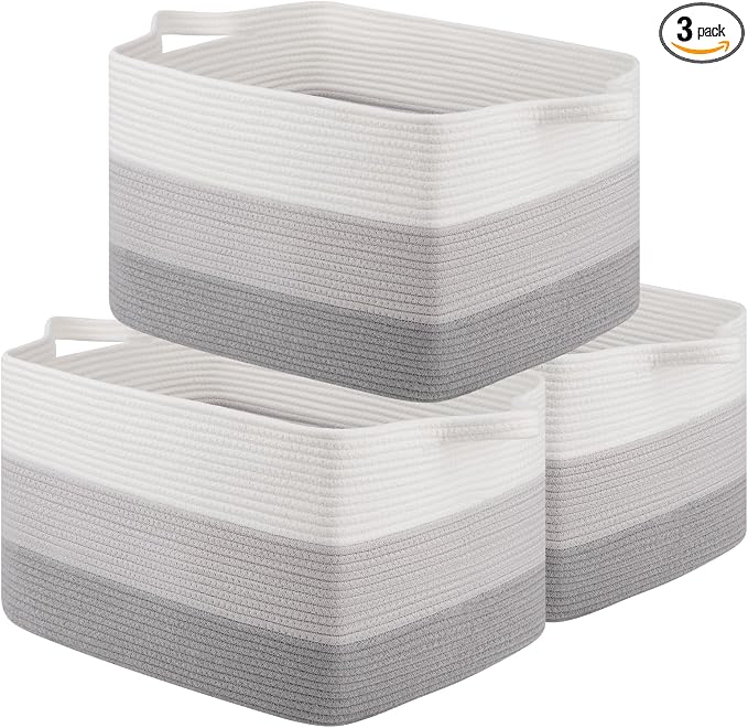 OIAHOMY Rectangle Woven Storage Basket by MasterofSpaceOptimization