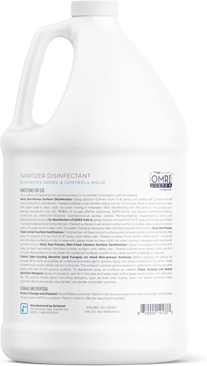 BRIOTECH Sanitizer Disinfectant Hypochlorous, Kill 99.99% of Viruses & Bacteria - Image 9