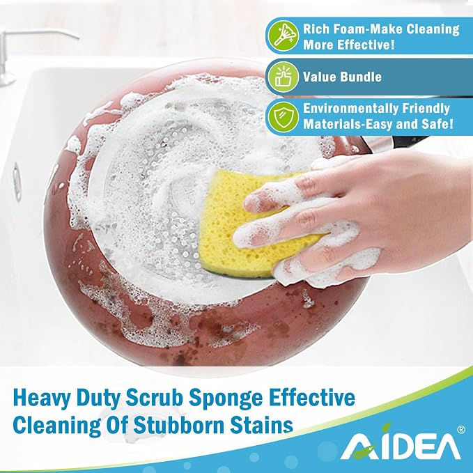 AIDEA Sponges Kitchen, Heavy Duty Scrub Sponge, Sponges - Image 5