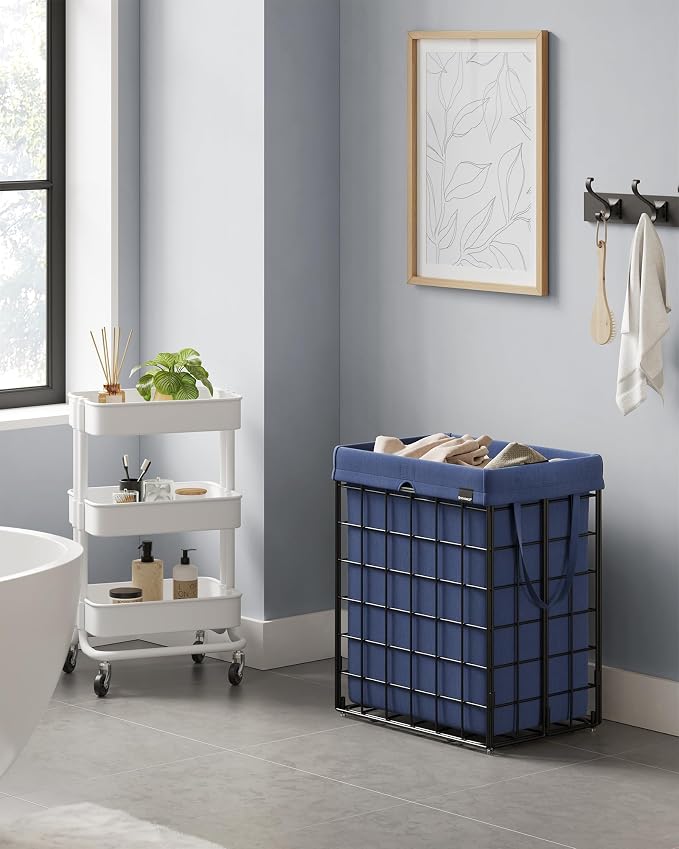 SONGMICS Laundry Hamper, 23.8 Gal. Laundry Basket, Collapsible Clothes Hamper - Image 3