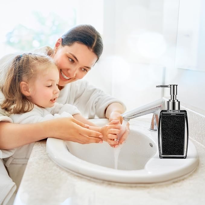 Navy Blue Soap Dispenser with Refillable Plastic Pump - Image 9