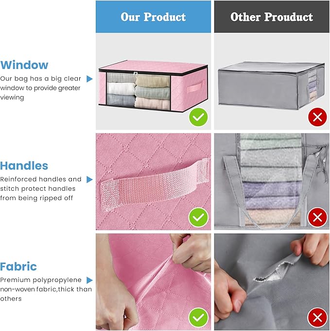 HomeHacks Storage 6-Pack Clothes Organizer Storage Bags Foldable Storage Box - Image 5