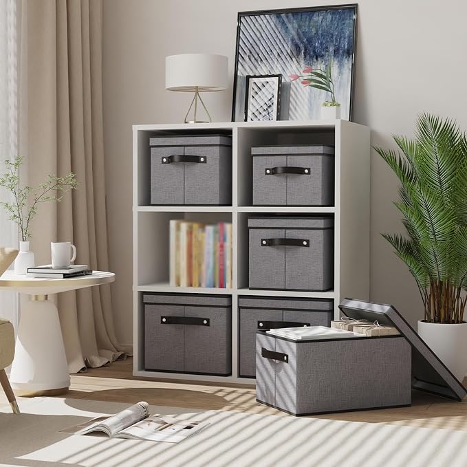 Fabric Storage Boxes, 7.1 x 9.1 x 13 Inch Baskets - Image 2