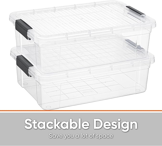 Superio Storage Bins with Lids, Stackable Totes, BPA Free, Odor Free, Organizer - Image 5