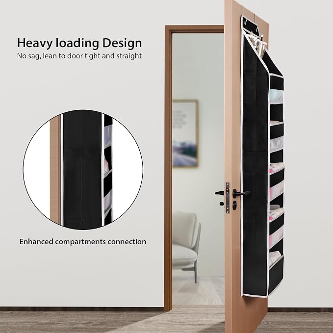 Univivi 6-Shelf Over Door Hanging Organizer Fabric Baby Door Storage - Image 2