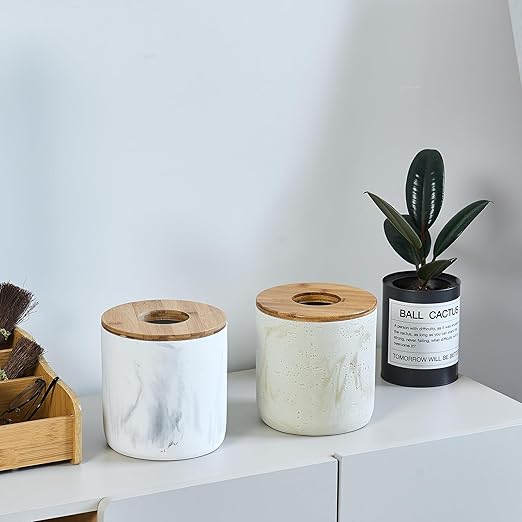 Natural Travertine Textures Beige Mini Trash Can - Image 9