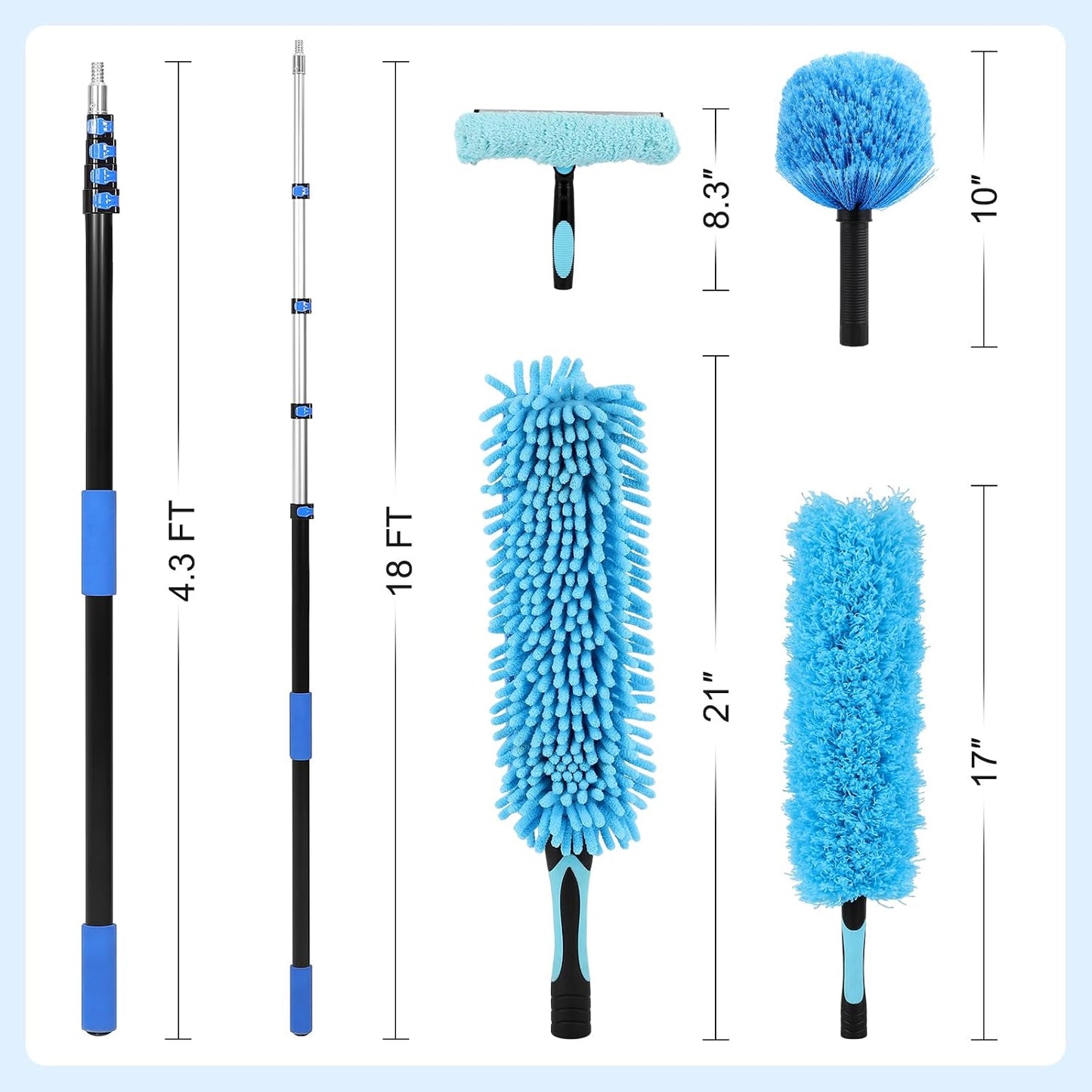 25ft High Reach Duster Kits, Heavy Duty High Reach Duster Kit for Cleaning