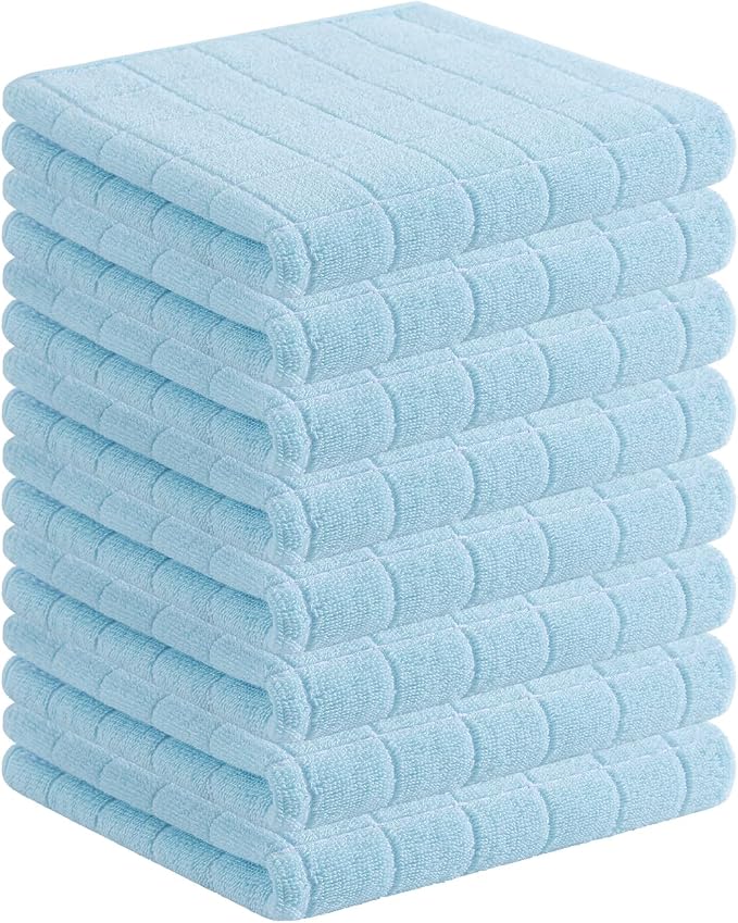 Homaxy 100% Cotton Terry Kitchen Towels, Checkered Designed, Soft and Super by Homaxy