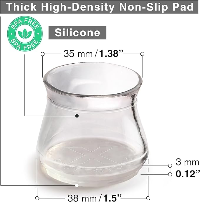 X-Protector Silicone Chair Leg Floor Protectors - Image 5
