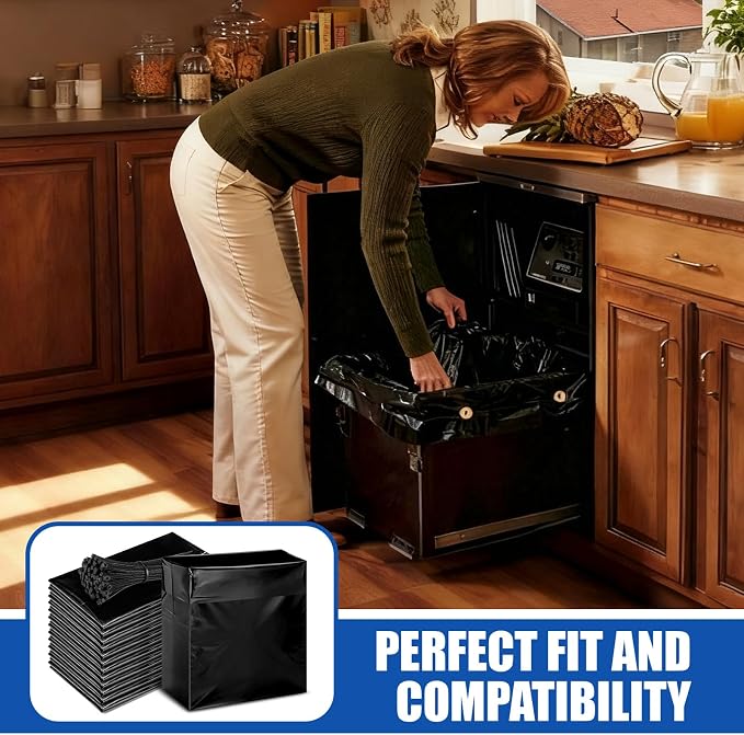 24 Pcak Trash Compactor Bags for 15" Wide Models Black Heavy Duty Garbage - Image 4