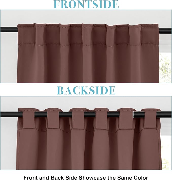 RYB HOME Blackout Curtains for Bedroom, Small Windows Shades Thermal Insulating - Image 4