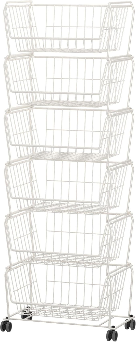 PUSDON Stackable Metal Storage Carts, Dual Use Shelf by PUSDON