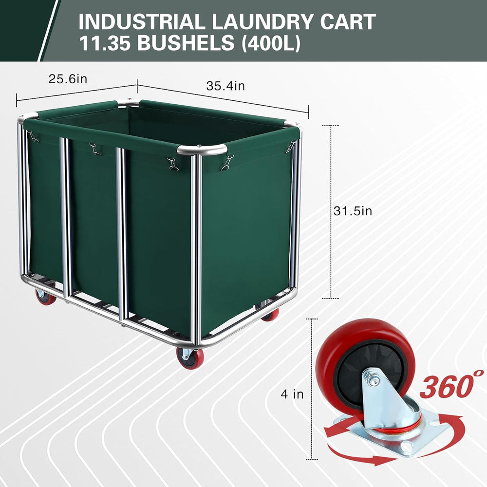 Commercial Laundry Cart with Wheels,440 lbs(Blackish Green)