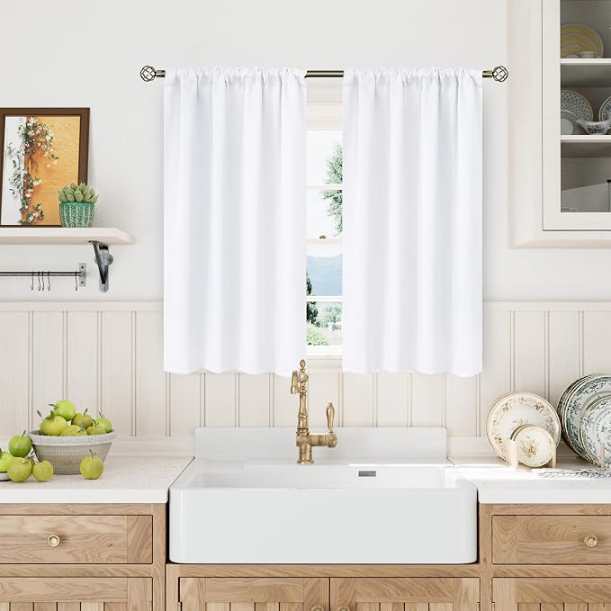BGment White Curtains 45 Inches Length - Image 2