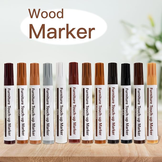 New Upgrade Furniture Pens for Touch Up, 12 Colors Wood Scratch Repair Markers - Image 8