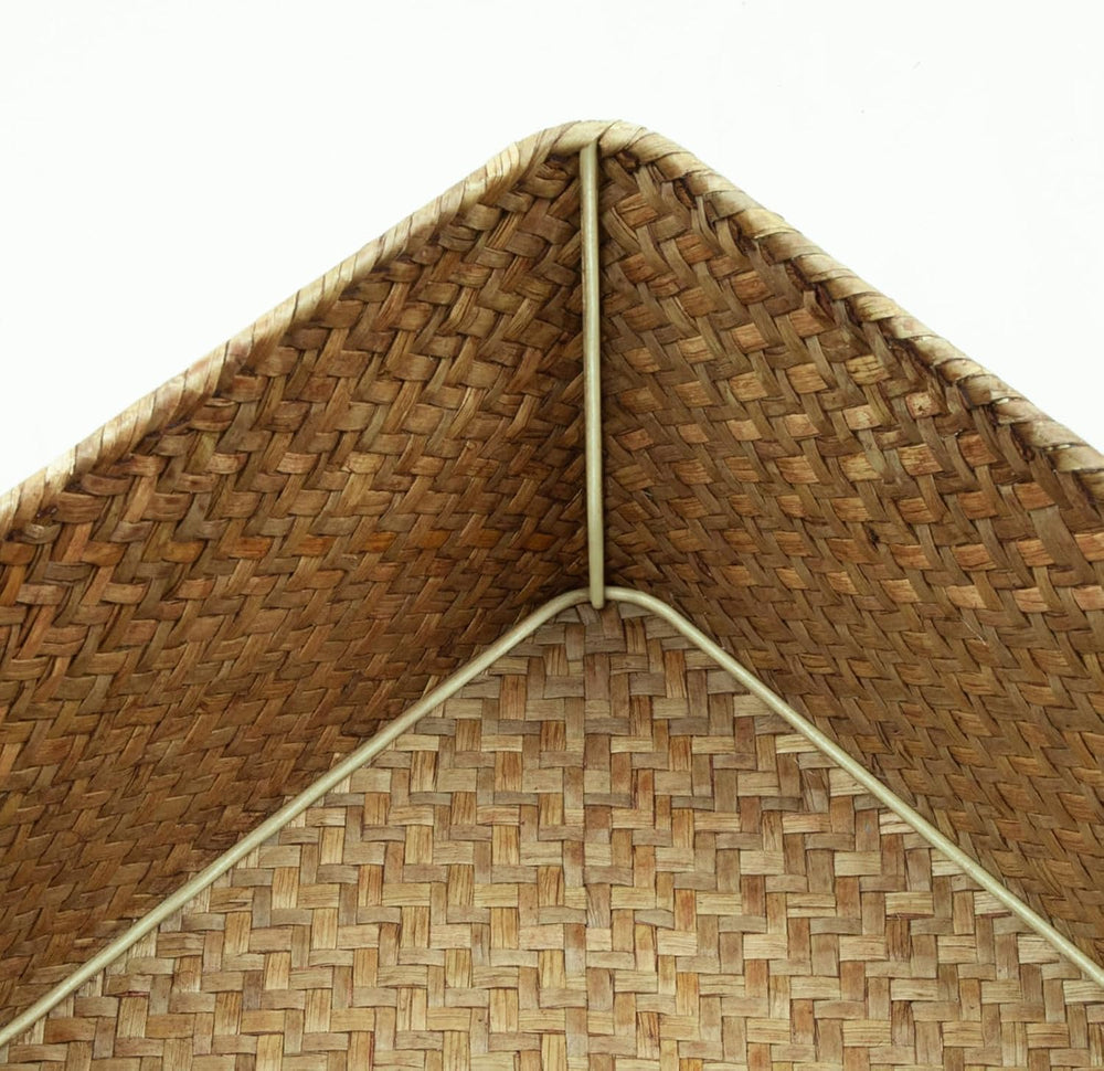 2-Pack Wicker Storage Baskets with Lid, Coffee Large & X-Large Rectangula...