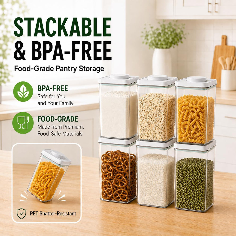 3-Piece Airtight Food Storage Containers, 4.2 & 2.8 Qt Set