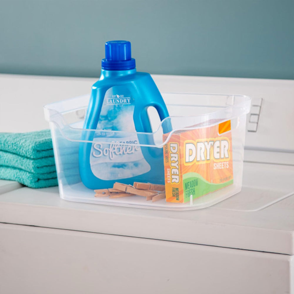 Sterilite Large Open Bin, Clear Plastic Organizing Container, 24-Pack