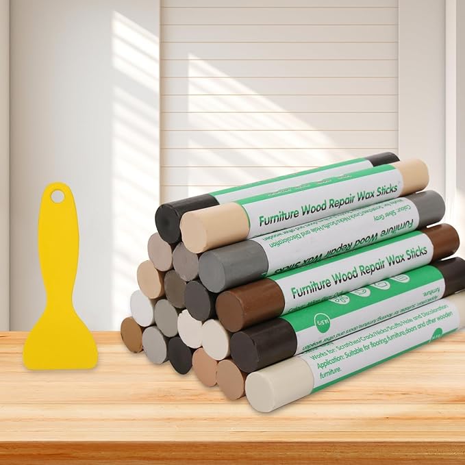 Furniture Markers Touch Up, 20 Colors Wood Filler Sticks, Wood Wax Crayons by Hosifiy