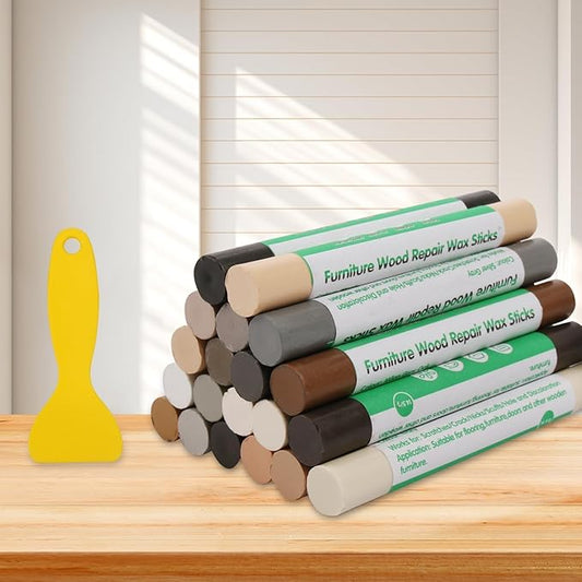 Furniture Markers Touch Up, 20 Colors Wood Filler Sticks, Wood Wax Crayons by Hosifiy
